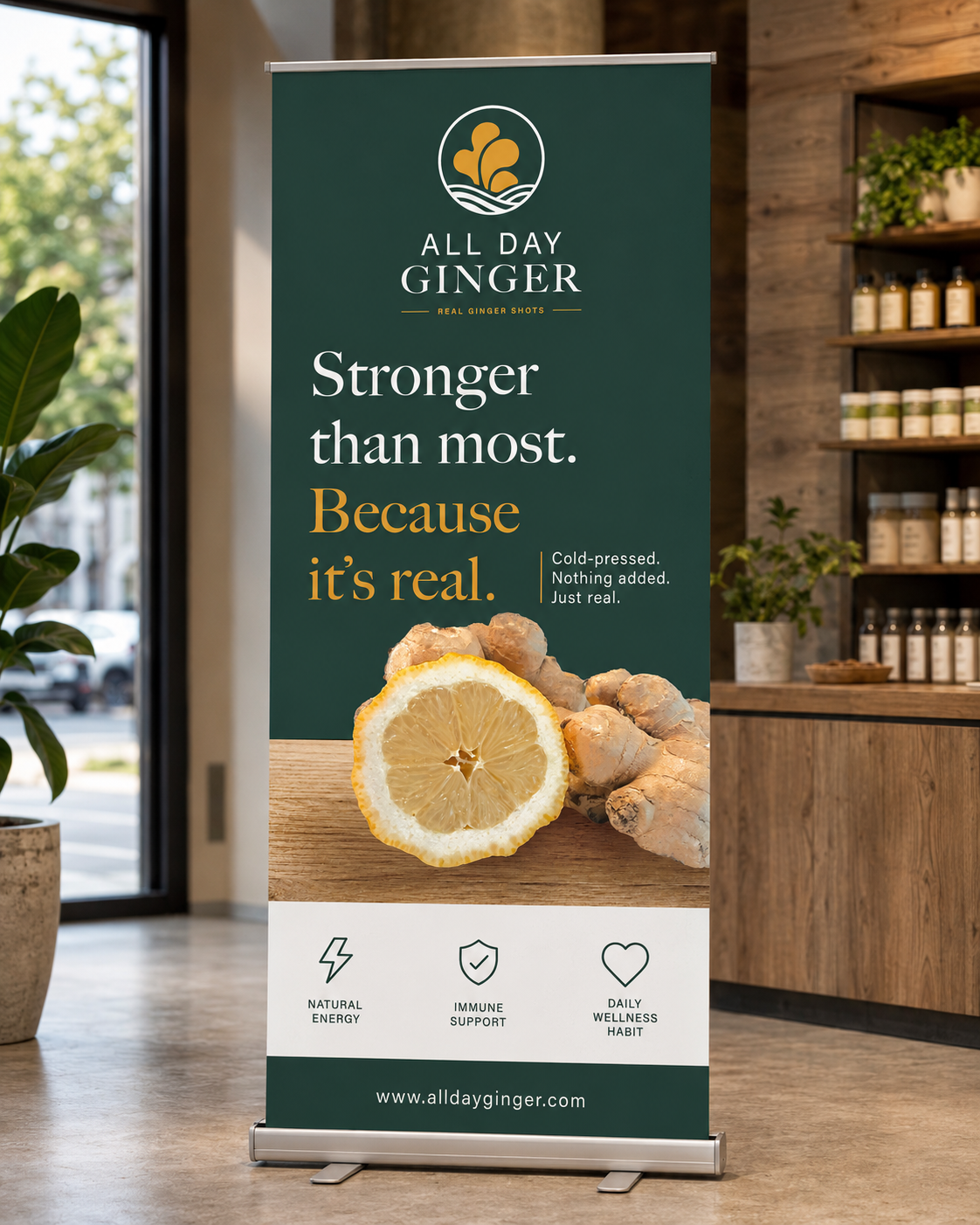 All Day Ginger — banner mockup